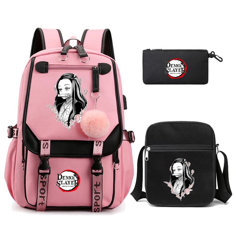 Demon Slayer โ Nezuko Backpack Set (3 PCS)