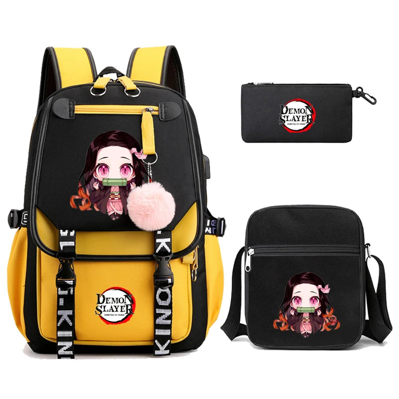 Demon Slayer – Nezuko Backpack Set (3 PCS)