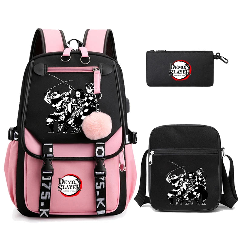 Demon Slayer – Nezuko Backpack Set (3 PCS)