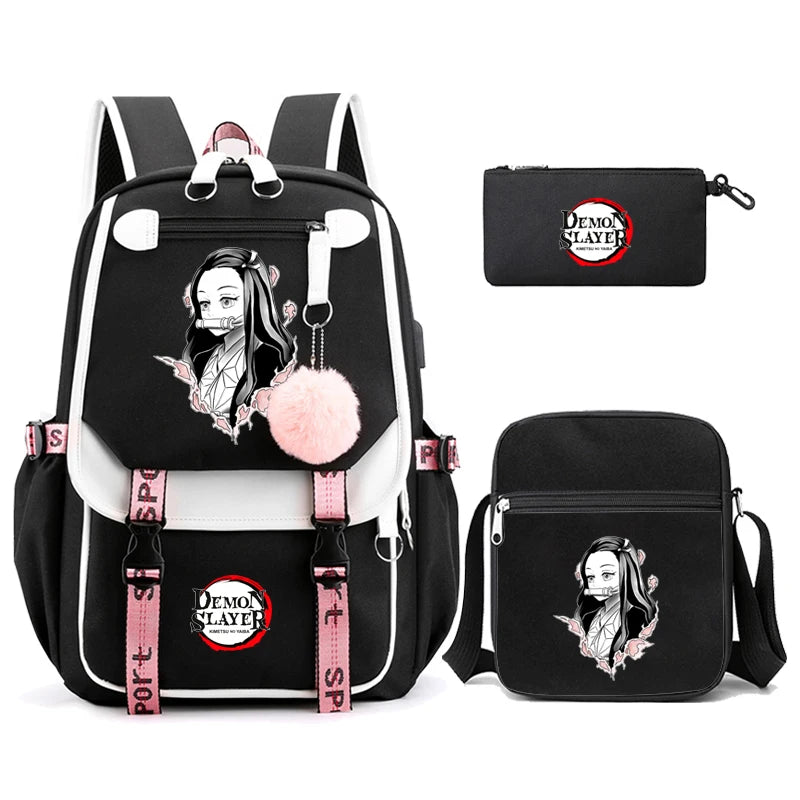 Demon Slayer – Nezuko Backpack Set (3 PCS)