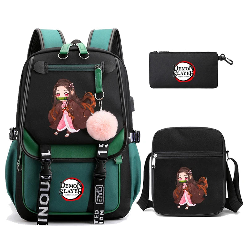 Demon Slayer – Nezuko Backpack Set (3 PCS)