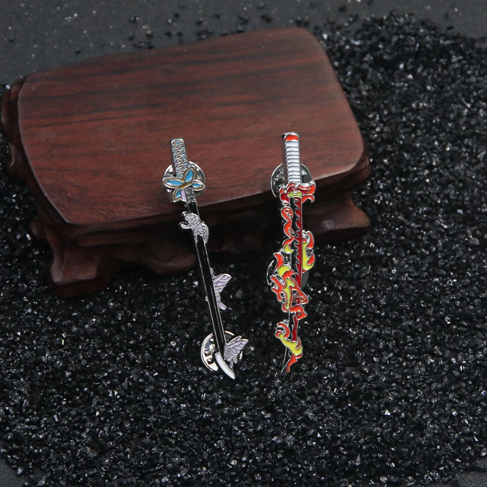 Demon Slayer Brooch – Kimetsu no Yaiba Sword Pin (Enamel)