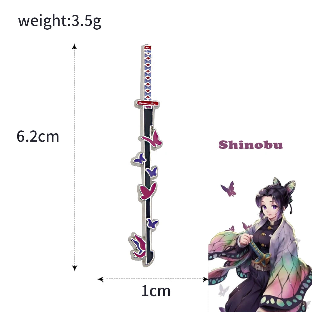 Demon Slayer Brooch – Kimetsu no Yaiba Sword Pin (Enamel)