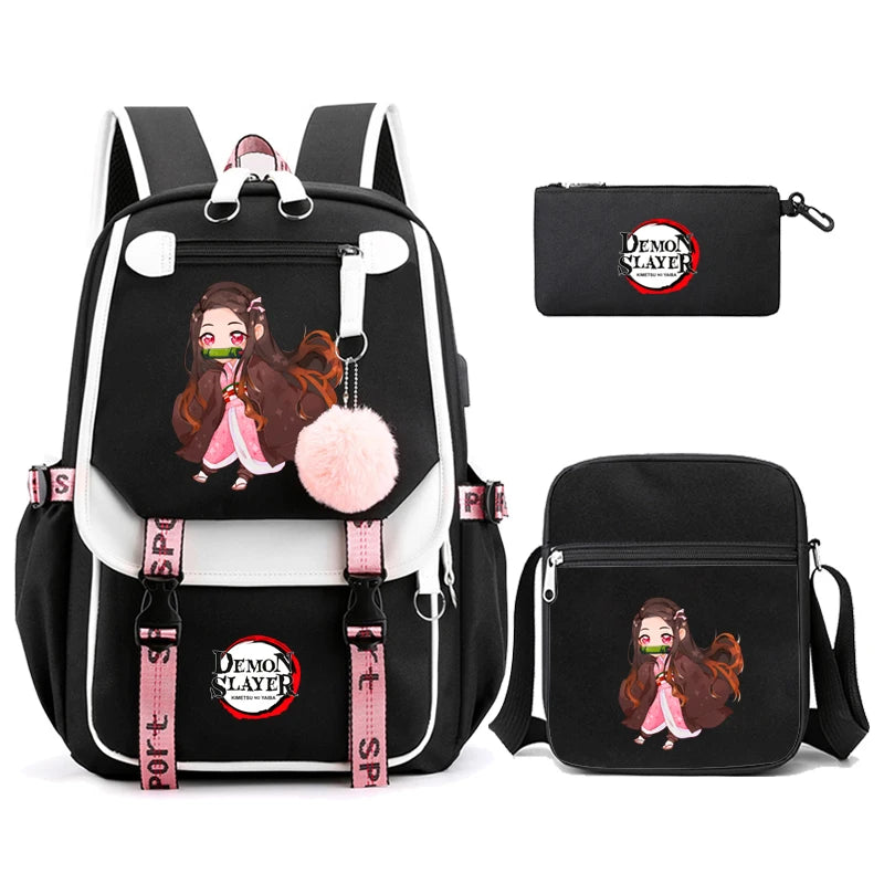 Demon Slayer – Nezuko Backpack Set (3 PCS)