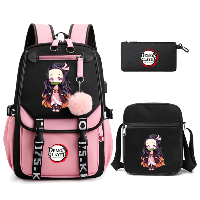 Demon Slayer – Nezuko Backpack Set (3 PCS)