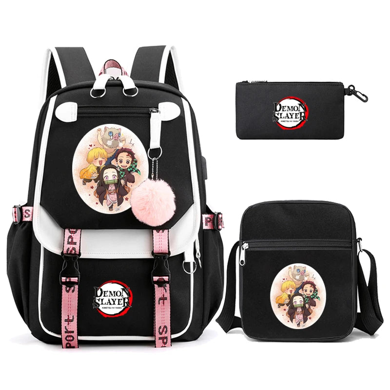 Demon Slayer – Nezuko Backpack Set (3 PCS)