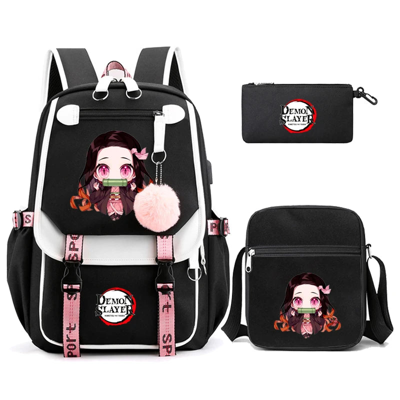 Demon Slayer – Nezuko Backpack Set (3 PCS)