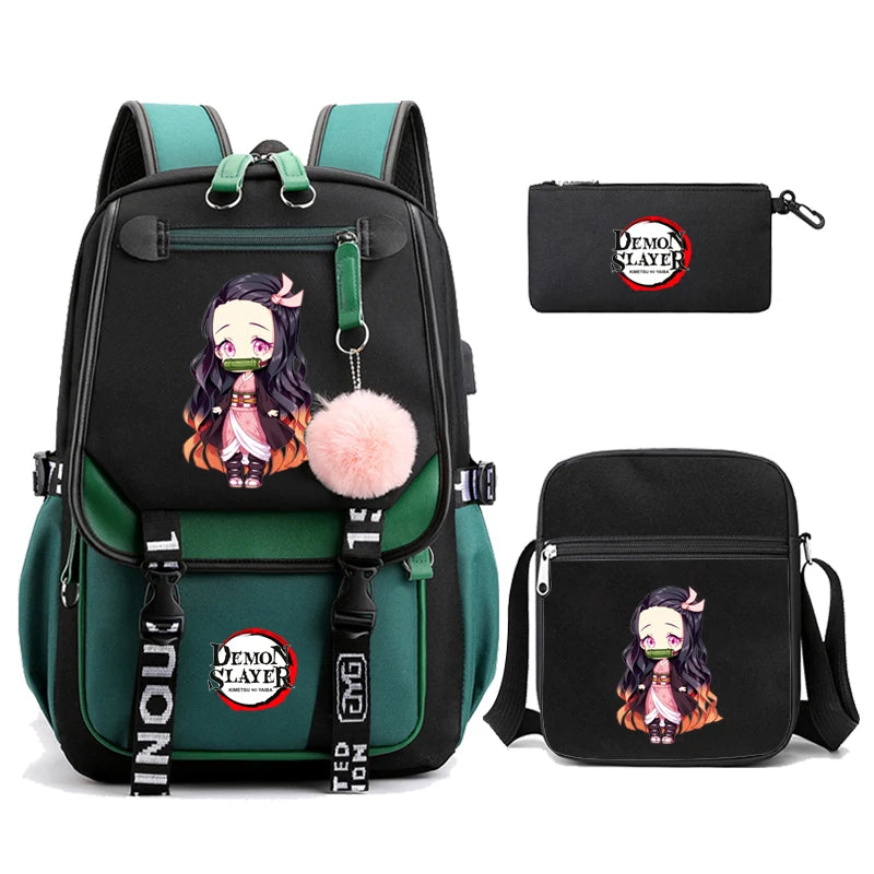 Demon Slayer – Nezuko Backpack Set (3 PCS)