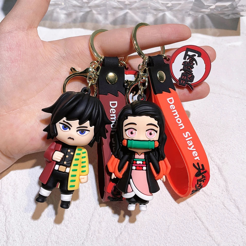 Demon Slayer Keychain – Cute Character Silicone Pendant
