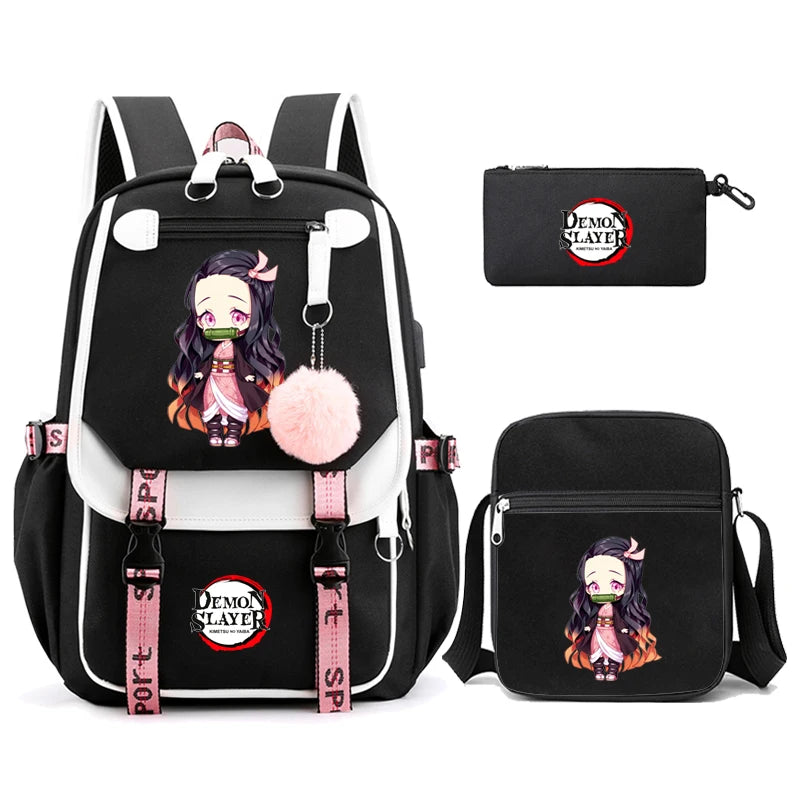 Demon Slayer – Nezuko Backpack Set (3 PCS)