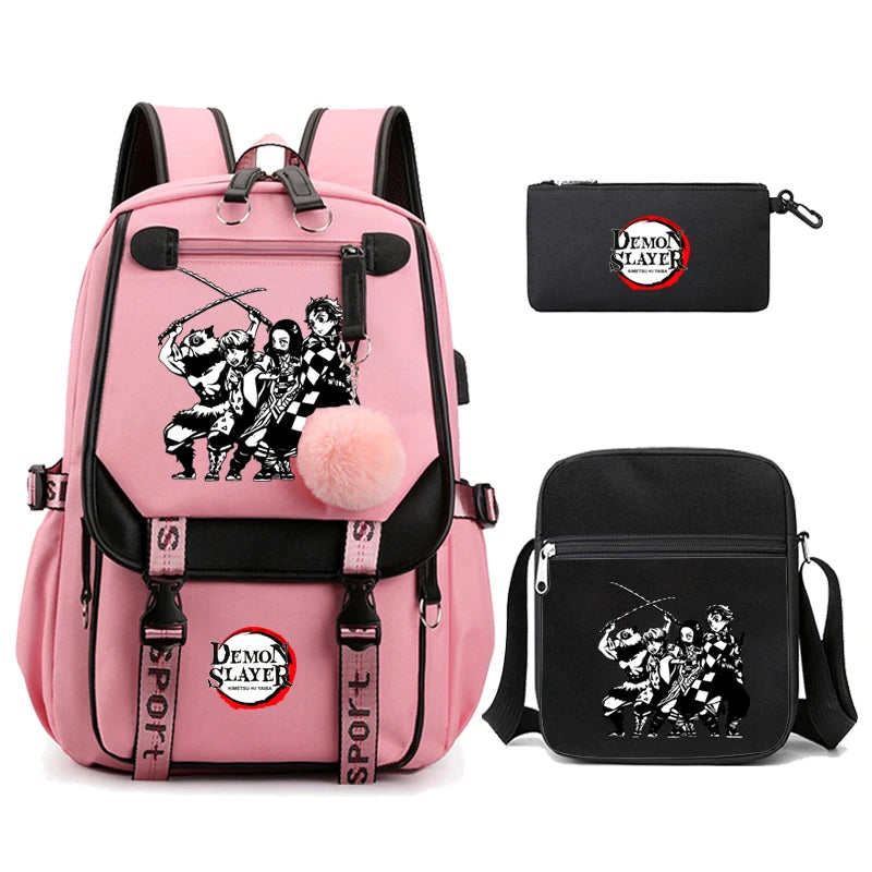 Demon Slayer – Nezuko Backpack Set (3 PCS)
