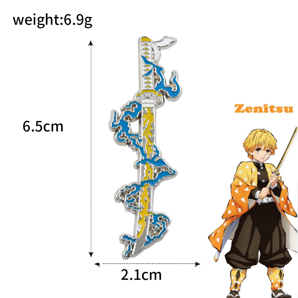 Demon Slayer Brooch – Kimetsu no Yaiba Sword Pin (Enamel)