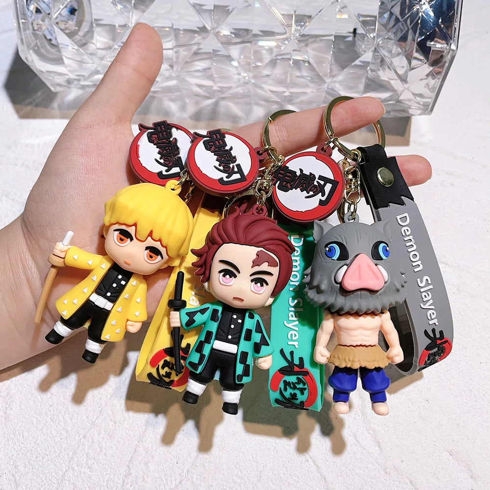 Demon Slayer Keychain – Cute Character Silicone Pendant