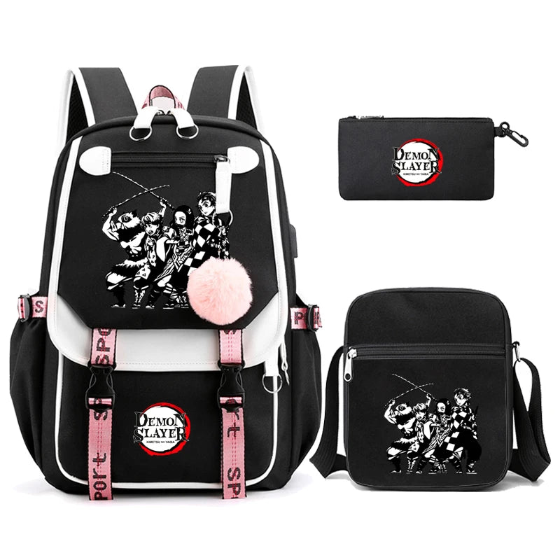 Demon Slayer – Nezuko Backpack Set (3 PCS)
