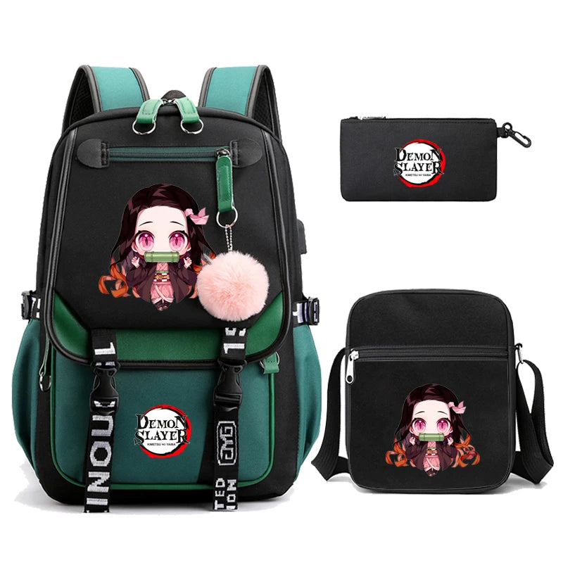 Demon Slayer – Nezuko Backpack Set (3 PCS)