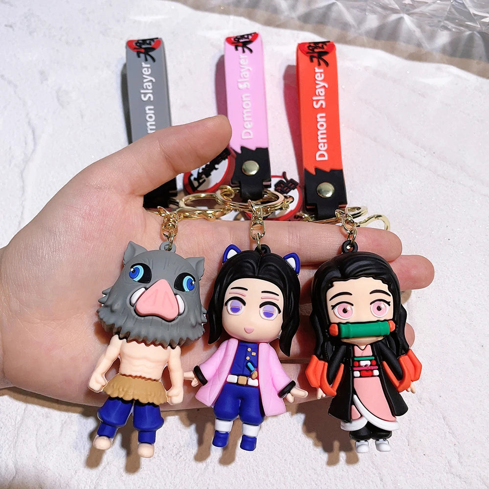 Demon Slayer Keychain – Cute Character Silicone Pendant