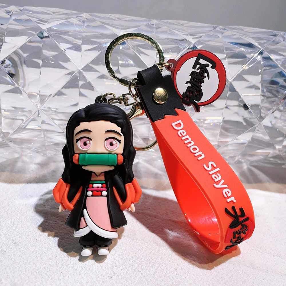 Demon Slayer Keychain – Cute Character Silicone Pendant