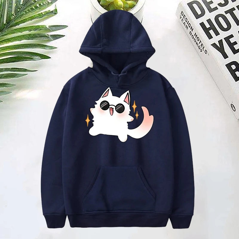 Gojo Cat Anime Hoodie – Unisex Fleece Pullover