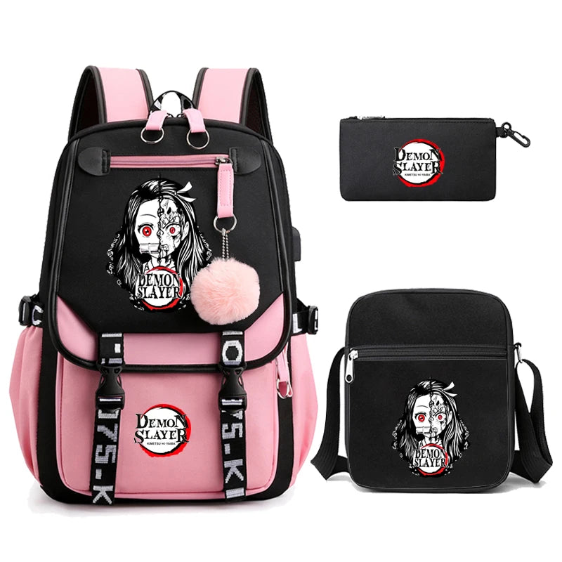 Demon Slayer – Nezuko Backpack Set (3 PCS)