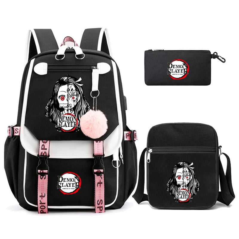 Demon Slayer – Nezuko Backpack Set (3 PCS)