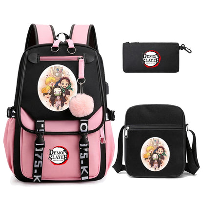 Demon Slayer – Nezuko Backpack Set (3 PCS)