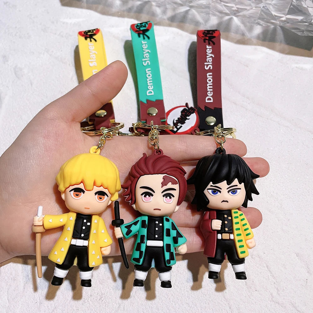 Demon Slayer Keychain – Cute Character Silicone Pendant