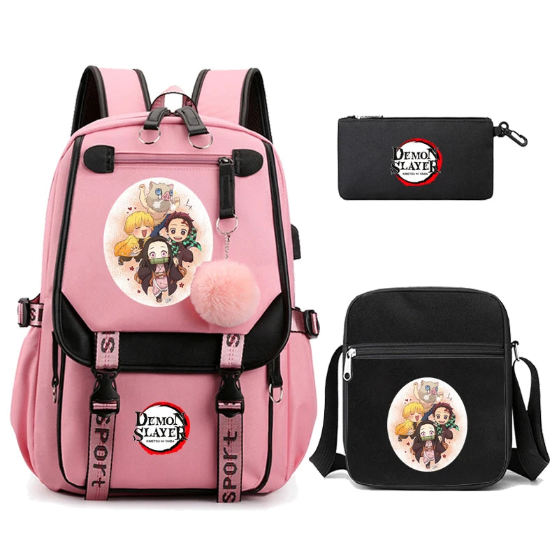 Demon Slayer – Nezuko Backpack Set (3 PCS)